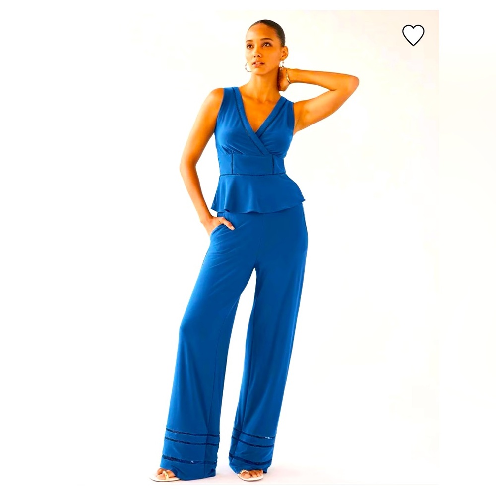 WHBM Matte Jersey Ladder Trim Top & Bottoms